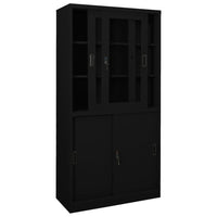 Thumbnail for Büroschrank mit Schiebetür Schwarz 90x40x180 cm Stahl