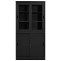 Thumbnail for Büroschrank mit Schiebetür Anthrazit 90x40x180 cm Stahl
