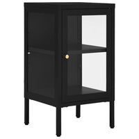 Thumbnail for Sideboard Schwarz 38x35x70 cm Stahl und Glas