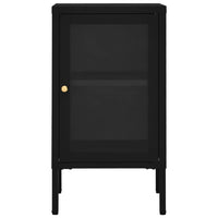 Thumbnail for Sideboard Schwarz 38x35x70 cm Stahl und Glas