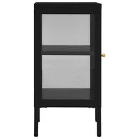 Thumbnail for Sideboard Schwarz 38x35x70 cm Stahl und Glas