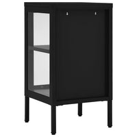 Thumbnail for Sideboard Schwarz 38x35x70 cm Stahl und Glas