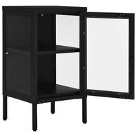 Thumbnail for Sideboard Schwarz 38x35x70 cm Stahl und Glas