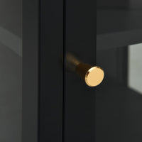 Thumbnail for Sideboard Schwarz 38x35x70 cm Stahl und Glas