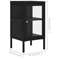 Thumbnail for Sideboard Schwarz 38x35x70 cm Stahl und Glas