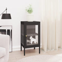 Thumbnail for Sideboard Schwarz 38x35x70 cm Stahl und Glas