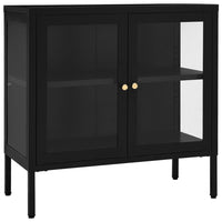 Thumbnail for Sideboard Schwarz 70x35x70 cm Stahl und Glas