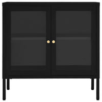 Thumbnail for Sideboard Schwarz 70x35x70 cm Stahl und Glas