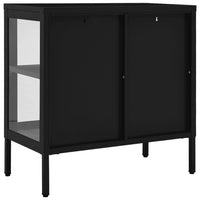 Thumbnail for Sideboard Schwarz 70x35x70 cm Stahl und Glas