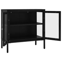 Thumbnail for Sideboard Schwarz 70x35x70 cm Stahl und Glas
