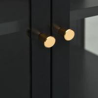Thumbnail for Sideboard Schwarz 70x35x70 cm Stahl und Glas