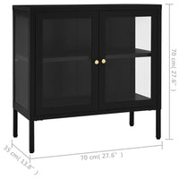Thumbnail for Sideboard Schwarz 70x35x70 cm Stahl und Glas
