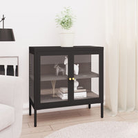 Thumbnail for Sideboard Schwarz 70x35x70 cm Stahl und Glas