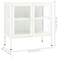 Thumbnail for Sideboard Weiß 70x35x70 cm Stahl und Glas