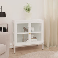 Thumbnail for Sideboard Weiß 70x35x70 cm Stahl und Glas