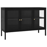 Thumbnail for Sideboard Schwarz 70x35x70 cm Stahl und Glas