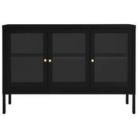 Thumbnail for Sideboard Schwarz 70x35x70 cm Stahl und Glas