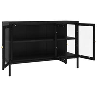 Thumbnail for Sideboard Schwarz 70x35x70 cm Stahl und Glas