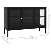 Thumbnail for Sideboard Schwarz 70x35x70 cm Stahl und Glas