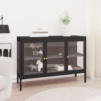 Thumbnail for Sideboard Schwarz 70x35x70 cm Stahl und Glas