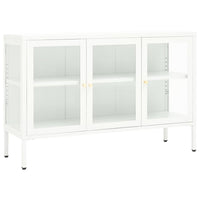 Thumbnail for Sideboard Weiß 105x35x70 cm Stahl und Glas