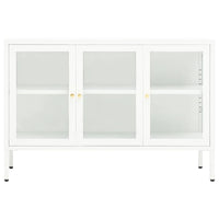 Thumbnail for Sideboard Weiß 105x35x70 cm Stahl und Glas