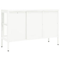 Thumbnail for Sideboard Weiß 105x35x70 cm Stahl und Glas