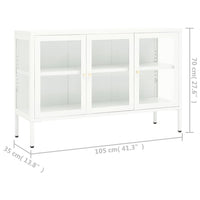 Thumbnail for Sideboard Weiß 105x35x70 cm Stahl und Glas