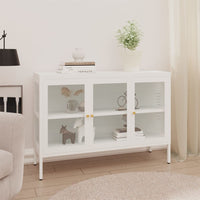 Thumbnail for Sideboard Weiß 105x35x70 cm Stahl und Glas