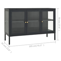 Thumbnail for Sideboard Anthrazit 105x35x70 cm Stahl und Glas