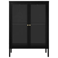 Thumbnail for Sideboard Schwarz 75x35x105 cm Stahl und Glas