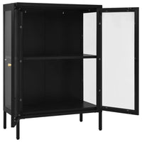 Thumbnail for Sideboard Schwarz 75x35x105 cm Stahl und Glas