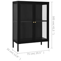 Thumbnail for Sideboard Schwarz 75x35x105 cm Stahl und Glas