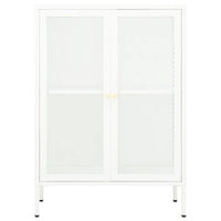 Thumbnail for Sideboard Weiß 75x35x105 cm Stahl und Glas