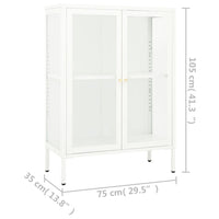 Thumbnail for Sideboard Weiß 75x35x105 cm Stahl und Glas
