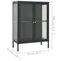Thumbnail for Sideboard Anthrazit 75x35x105 cm Stahl und Glas