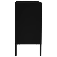 Thumbnail for Sideboard Schwarz 75x35x70 cm Stahl und Hartglas