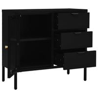 Thumbnail for Sideboard Schwarz 75x35x70 cm Stahl und Hartglas