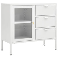 Thumbnail for Sideboard Weiß 75x35x70 cm Stahl und Hartglas