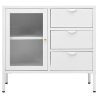 Thumbnail for Sideboard Weiß 75x35x70 cm Stahl und Hartglas