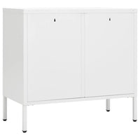Thumbnail for Sideboard Weiß 75x35x70 cm Stahl und Hartglas