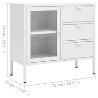Thumbnail for Sideboard Weiß 75x35x70 cm Stahl und Hartglas