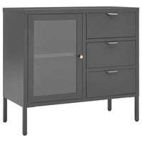 Thumbnail for Sideboard Anthrazit 75x35x70 cm Stahl und Hartglas