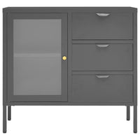 Thumbnail for Sideboard Anthrazit 75x35x70 cm Stahl und Hartglas