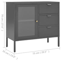 Thumbnail for Sideboard Anthrazit 75x35x70 cm Stahl und Hartglas