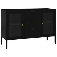 Thumbnail for Sideboard Schwarz 105x35x70 cm Stahl und Hartglas