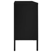 Thumbnail for Sideboard Schwarz 105x35x70 cm Stahl und Hartglas