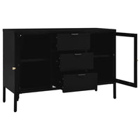 Thumbnail for Sideboard Schwarz 105x35x70 cm Stahl und Hartglas