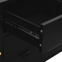 Thumbnail for Sideboard Schwarz 105x35x70 cm Stahl und Hartglas