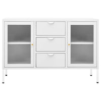 Thumbnail for Sideboard Weiß 105x35x70 cm Stahl und Hartglas